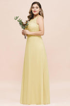 Plus Size Floral A-line Bridesmaid Dress Sleeveless Evening Maxi Dress for Girls Women