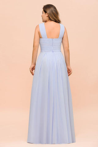 Lavendel Brautjungfernkleid in Übergröße, Neckholder, bodenlang, Hochzeitsgastkleid