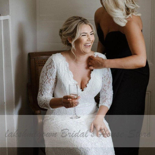 Robe de mariée sirène grande taille NumberSea, dentelle sexy