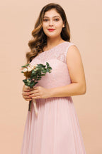 Plus Size Sleeveless aline Bridesmaid Dress Long Side Split Wedding Party Dress