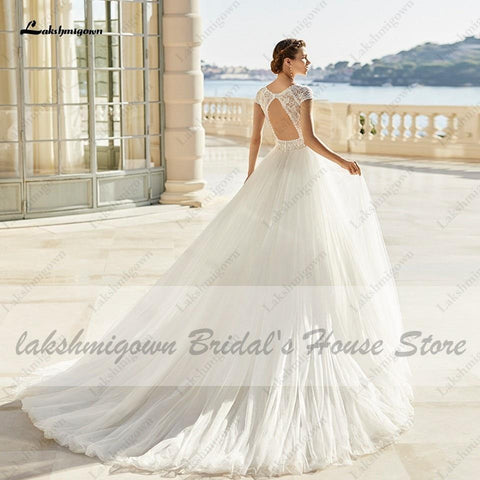 NumberSea Prinzessin Brautkleid, rückenfreies Sommer-Brautkleid
