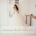 NumberSea Princess Lace Ball Gown Wedding Dresses Long Sleeves