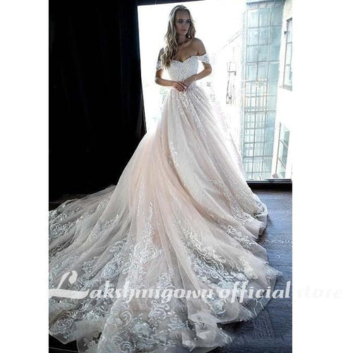 NumberSea Princesse Rose clair asymétrique Robes de mariée ligne A