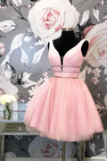Prinzessin Kurzes Ballkleid Rosa Tüll Homecoming Kleid PD406