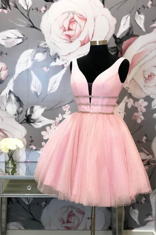 Prinzessin Kurzes Ballkleid Rosa Tüll Homecoming Kleid PD406