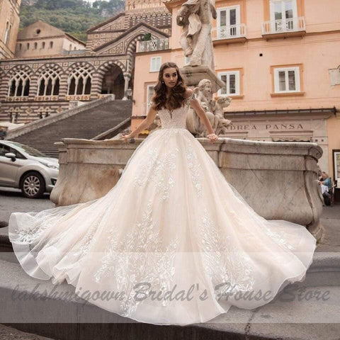 NumberSea Prinzessin Brautkleid Champagner Ballkleid