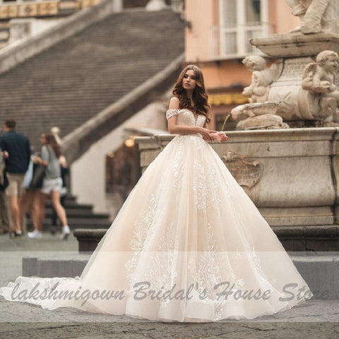 NumberSea Prinzessin Brautkleid Champagner Ballkleid
