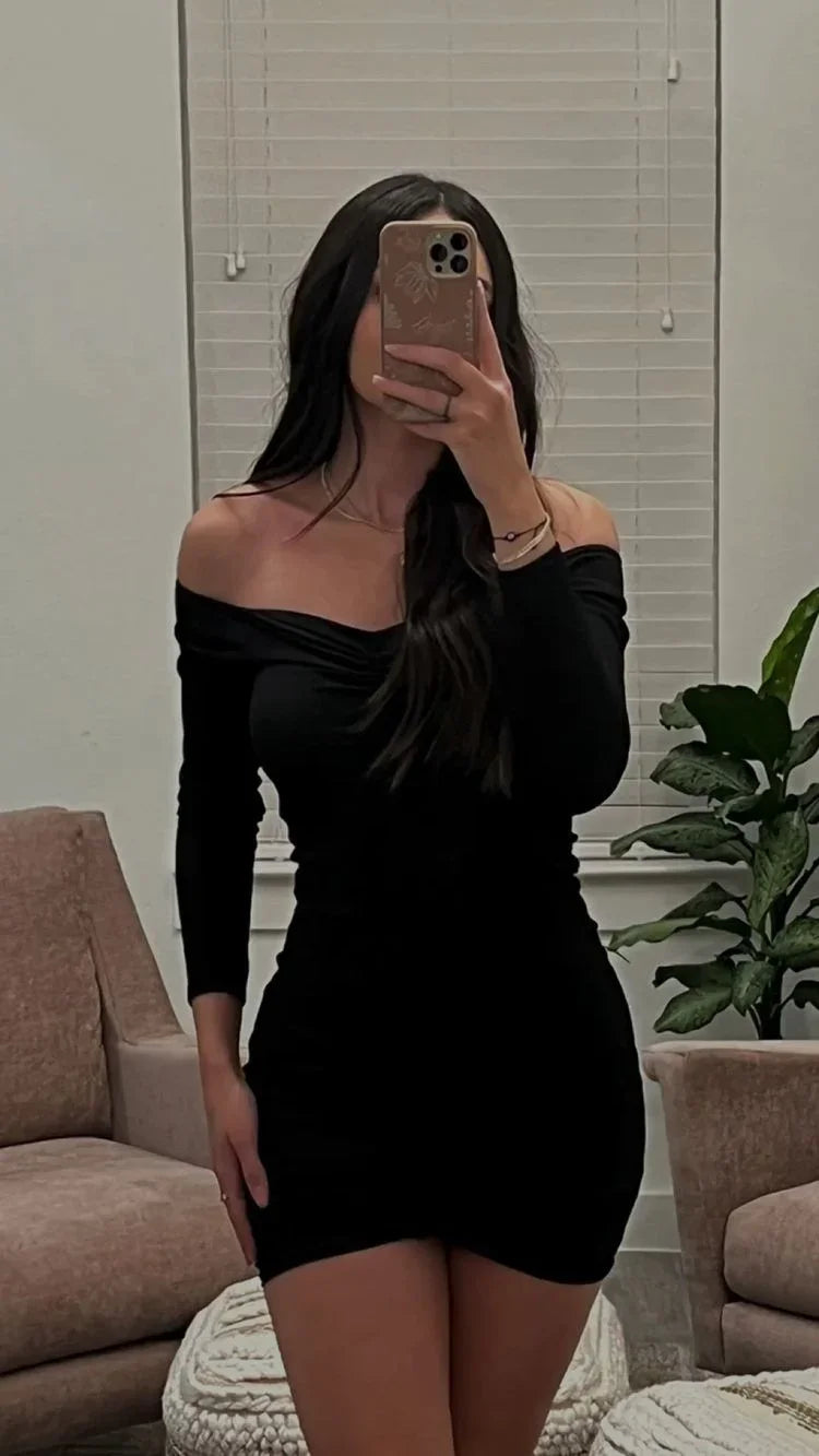 Vestido Casual Negro Lindo, Vestido Corto Negro para Fiesta de Regreso a Casa Y1023
