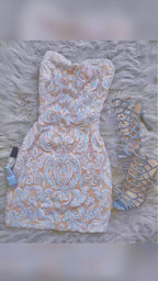Vestido Ajustado Iridiscente Corazón Dulce Vestido Corto para el Baile de Bienvenida Y531