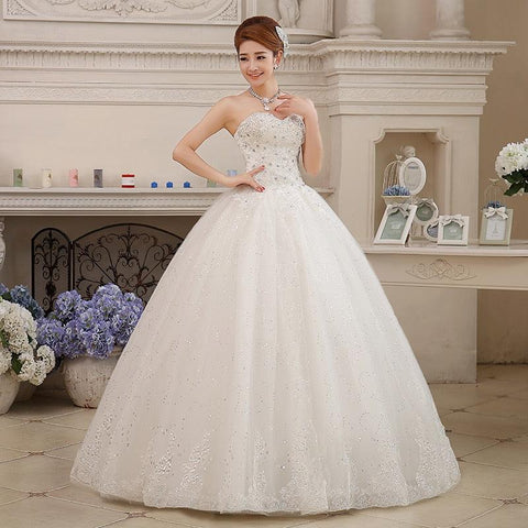Vestido de noiva NumberSea Plus Size para noivas, tamanho grande, sem alças, com diamantes, vestidos de baile, princesa, vestidos bordados