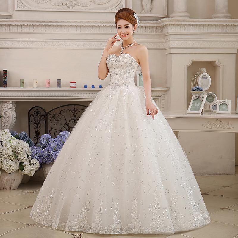 NumberSea Wedding Dress Plus Size Bride Large Size Strapless Diamond Wedding Dresses Ball Gowns Bridal Princess Embroidery Dresses