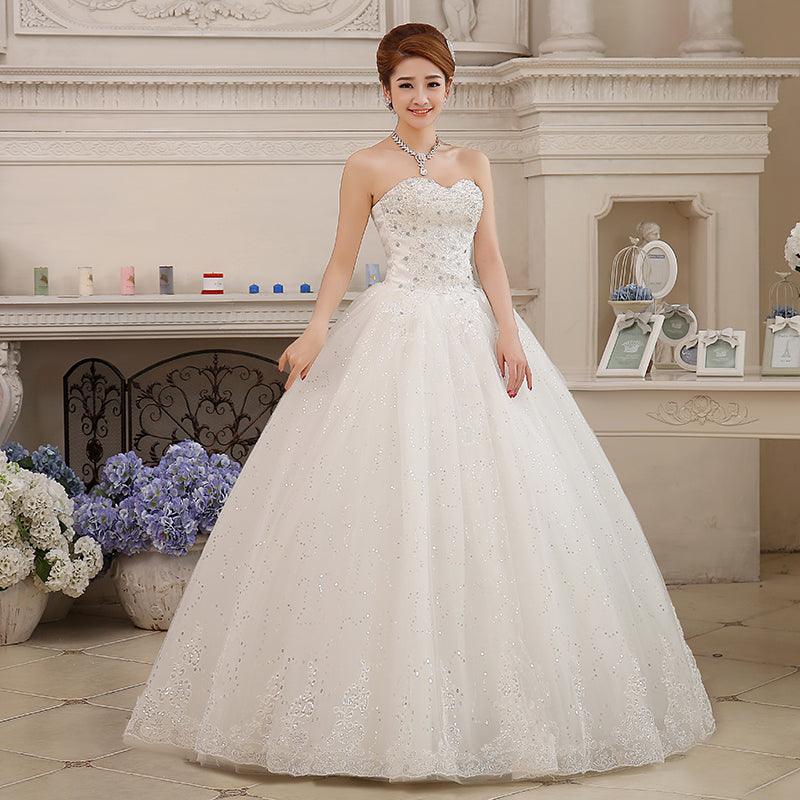 NumberSea Wedding Dress Plus Size Bride Large Size Strapless Diamond Wedding Dresses Ball Gowns Bridal Princess Embroidery Dresses