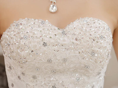 Vestido de noiva NumberSea Plus Size para noivas, tamanho grande, sem alças, com diamantes, vestidos de baile, princesa, vestidos bordados