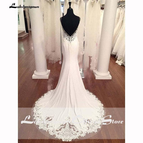 NumberSea V-Ausschnitt Meerjungfrau Brautkleider Spitze Appliques Boho Brautkleid Backless Sexy robe de mariee vestido de casamento