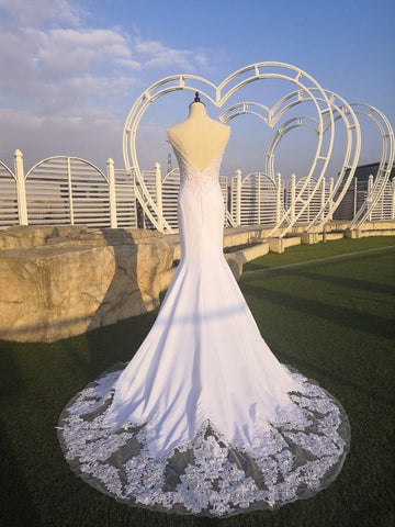NumberSea V-Ausschnitt Meerjungfrau Brautkleider Spitze Appliques Boho Brautkleid Backless Sexy robe de mariee vestido de casamento