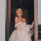 NumberSea Wedding Dress Ball Gowns Long Puff Sleeve Champagne Off Shoulder Brilliant Brdal Gowns robe de mariée bohème vestidos de novia