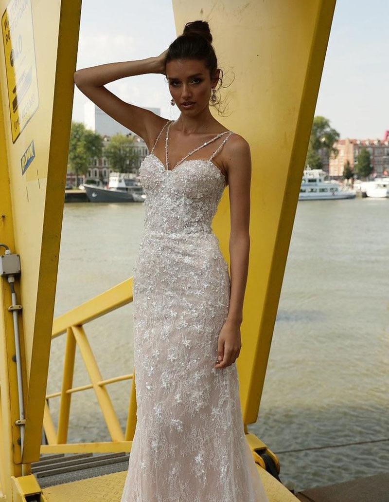 NumberSea Vintage Mermaid Wedding Dress Sexy Sweetheart Lace Appliques 2 in 1 Bridal Dress Detachable Skirt Wedding Gowns