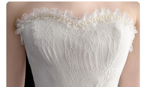 NumberSea Vestido De Noiva 2021 Neue Vordere Kurze Lange Zurück Trägerlosen Hochzeit Kleid Süße Braut Kleid Mit Zug Nach Maß Hochzeit kleid L