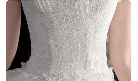 NumberSea Vestido De Noiva 2021 Neue Vordere Kurze Lange Zurück Trägerlosen Hochzeit Kleid Süße Braut Kleid Mit Zug Nach Maß Hochzeit kleid L