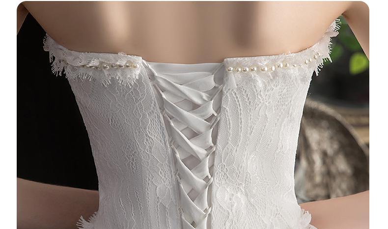 NumberSea Vestido De Noiva 2021 New Front Short Long Back Strapless Wedding Dress Sweet Bride Dress With Train Custom Made Wedding Gown L