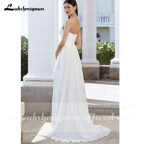 NumberSea Kurze Vorderseite Lange Rückseite Schatz Falten Off Schulter Brautkleid Mit Zurück Tasten abito da sposa corto davanti lakshmigown