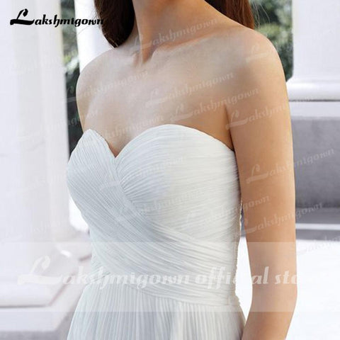 NumberSea Kurze Vorderseite Lange Rückseite Schatz Falten Off Schulter Brautkleid Mit Zurück Tasten abito da sposa corto davanti lakshmigown