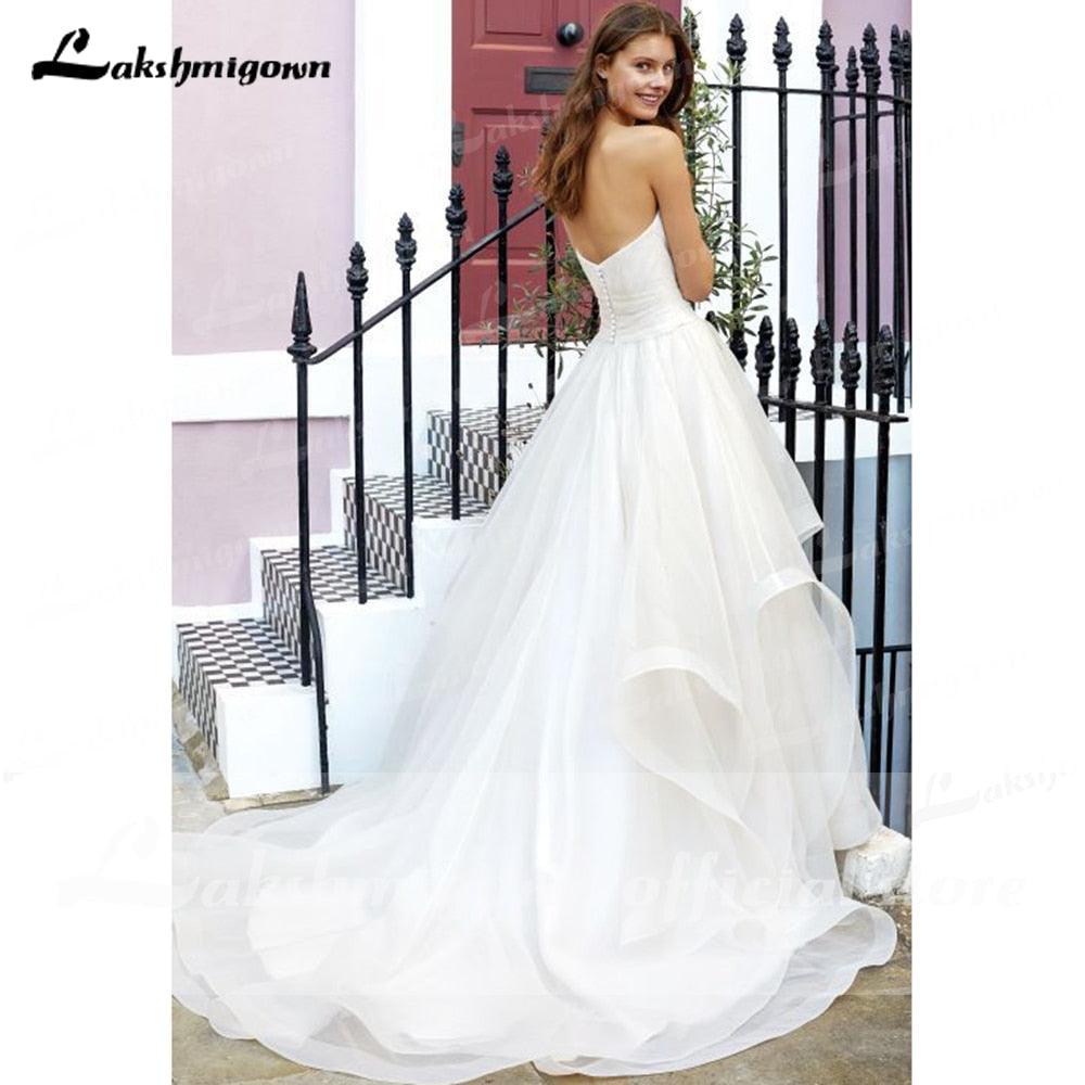 NumberSea vestido noiva 2021 Simple Sweetheart Pleats Off the Shoulder Bride Wedding Dresses Charming Elegant robe de soirée de mariage