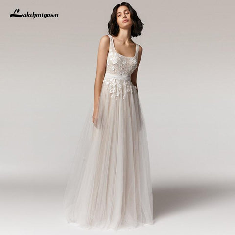 Vestido de noiva vintage NumberSea com renda, praia, verão 2021, vestido de noiva para mulher, decote em V, sexy, boémio, sem costas