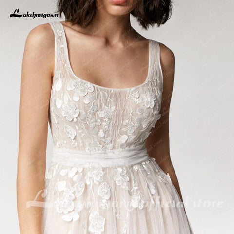 Vestido de noiva vintage NumberSea com renda, praia, verão 2021, vestido de noiva para mulher, decote em V, sexy, boémio, sem costas