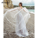 NumberSea Sexy Vestidos de Noiva de Cetim com Decote em V e Casaco Destacável Vestidos de Noiva Robe Feminino 2021 Novo Design