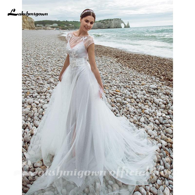 NumberSea Sexy Vestidos de Noiva de Cetim com Decote em V e Casaco Destacável Vestidos de Noiva Robe Feminino 2021 Novo Design