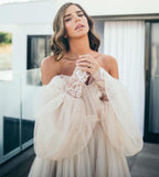 NumberSea Wedding Dress Ball Gowns Long Puff Sleeve Champagne Off Shoulder Brilliant Brdal Gowns robe de mariée bohème vestidos de novia