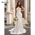 NumberSea Sexy Elegante Meerjungfrau Brautkleider Weichem Satin Ärmellose Tiefem U-ausschnitt Gericht Zug Bodenlangen vestidos de novia