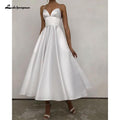 NumberSea Robe de mariée princesse courte sans manches, robes de mariée élégantes en satin, vestido de novia sur mesure