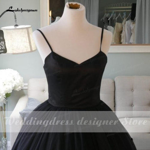 NumberSea Einfache Spaghetti-trägern Schwarz Hochzeit Kleider 2022 Vintage Gothic robe de mariee Handgemachte Formale Braut Kleid Prinzessin Hochzeit