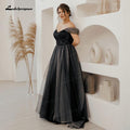 NumberSea Robe de mariée simple noire dégradé boho épaule dénudée en tulle mousseline transparente gris gothique taille plus vestido de noiva praiano