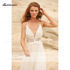NumberSea Simple Beach Chiffon Wedding Dresses 2024 V neckline vestido de novia Sexy Spaghetti Straps