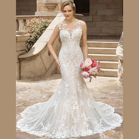 NumberSea Brautkleid Meerjungfrau Spitze Herzförmiger Ausschnitt Spaghetti 2 in 1 Rückenfrei Mit Für Party Plus Size Brautkleid Vestidos De Novia