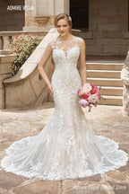 NumberSea Wedding Dress Mermaid Lace Sweetheart Neckline Spaghetti  2 in 1 Backless With For Party Plus Size Bride Gown Vestidos De Novia