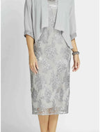 Vestido tubinho/coluna para mãe da noiva, convidada de casamento, elegante, pequeno, decote redondo, comprimento chá, chiffon, manga curta com franzido, cor sólida