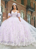 Quinceanera-Kleid mit Puffärmeln und Cape von House of Wu 26043