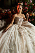 Robe de quinceañera à corset et manches bouffantes par Ragazza EV05-605