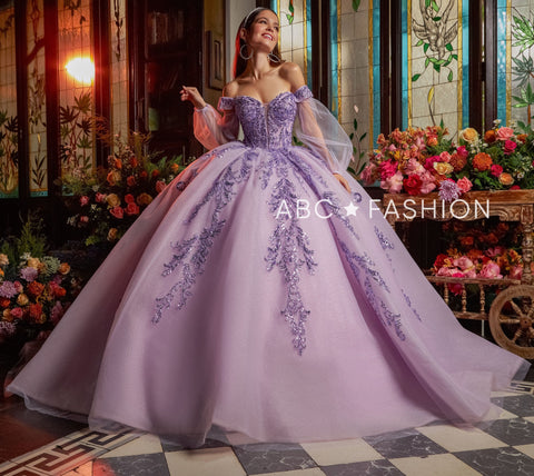 Quinceanera-Kleid mit Puffärmeln von Ragazza EV17-617