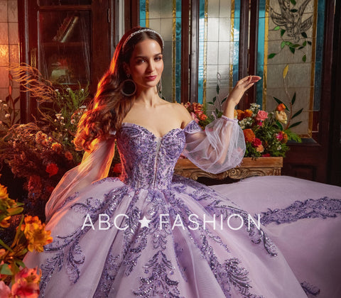 Quinceanera-Kleid mit Puffärmeln von Ragazza EV17-617