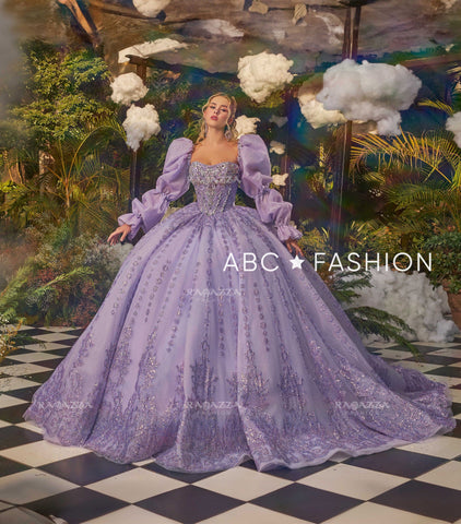 Trägerloses Quinceanera-Kleid mit Puffärmeln von Ragazza EV53-653