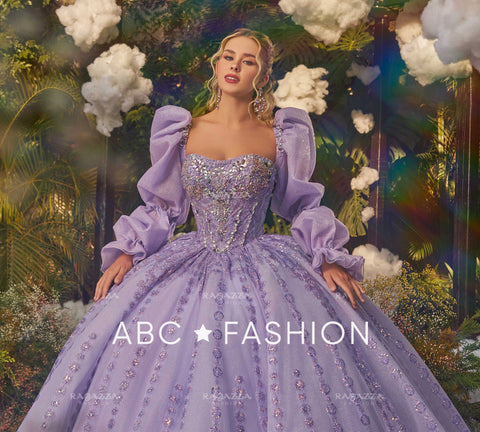Trägerloses Quinceanera-Kleid mit Puffärmeln von Ragazza EV53-653