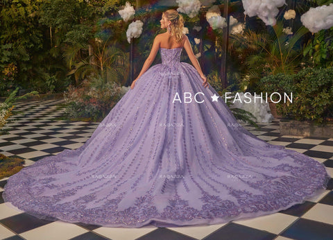 Trägerloses Quinceanera-Kleid mit Puffärmeln von Ragazza EV53-653