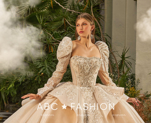 Trägerloses Quinceanera-Kleid mit Puffärmeln von Ragazza EV56-656