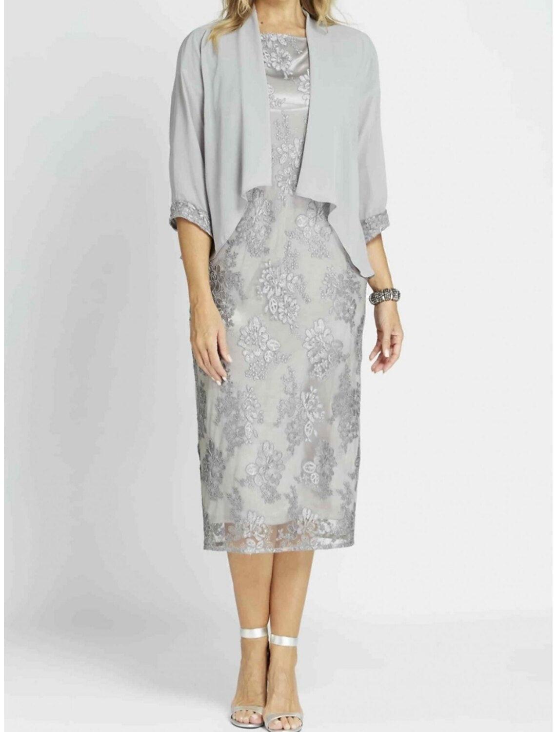 Vestido tubinho/coluna para mãe da noiva, convidada de casamento, elegante, pequeno, decote redondo, comprimento chá, chiffon, manga curta com franzido, cor sólida