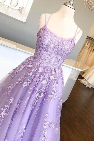 Spaghettiträger Tüll Spitzenapplikationen Rotes langes Ballkleid PSK048 